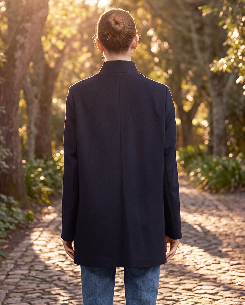 Damenmantel "Pia" aus Woll-Kaschmir-Qualität in navy, Produktkarte