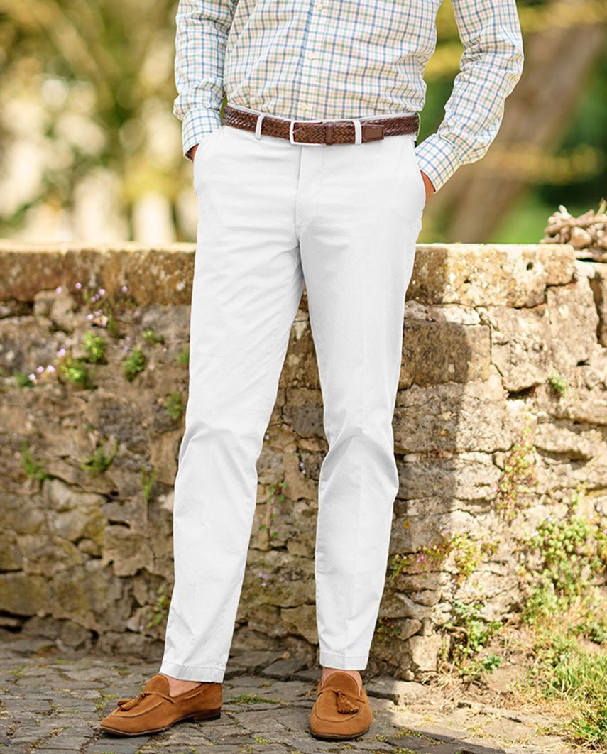 Feine Herren Chino ” Mr. Jones” in white - Wellington of Bilmore