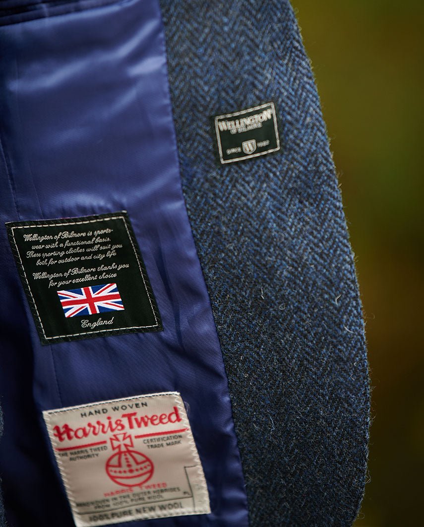 Harris Tweed Blazer ''Carola'' in blue Herringbone - Wellington of Bilmore