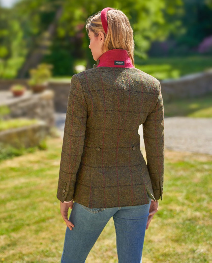 Harris Tweed Blazer ''Carola'' in green overcheck - Wellington of Bilmore