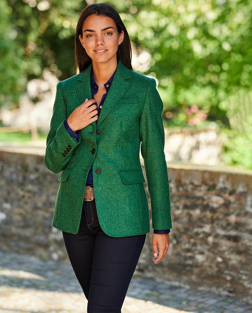 Harris Tweed Blazer ''Carola'' in green Twill - Wellington of Bilmore