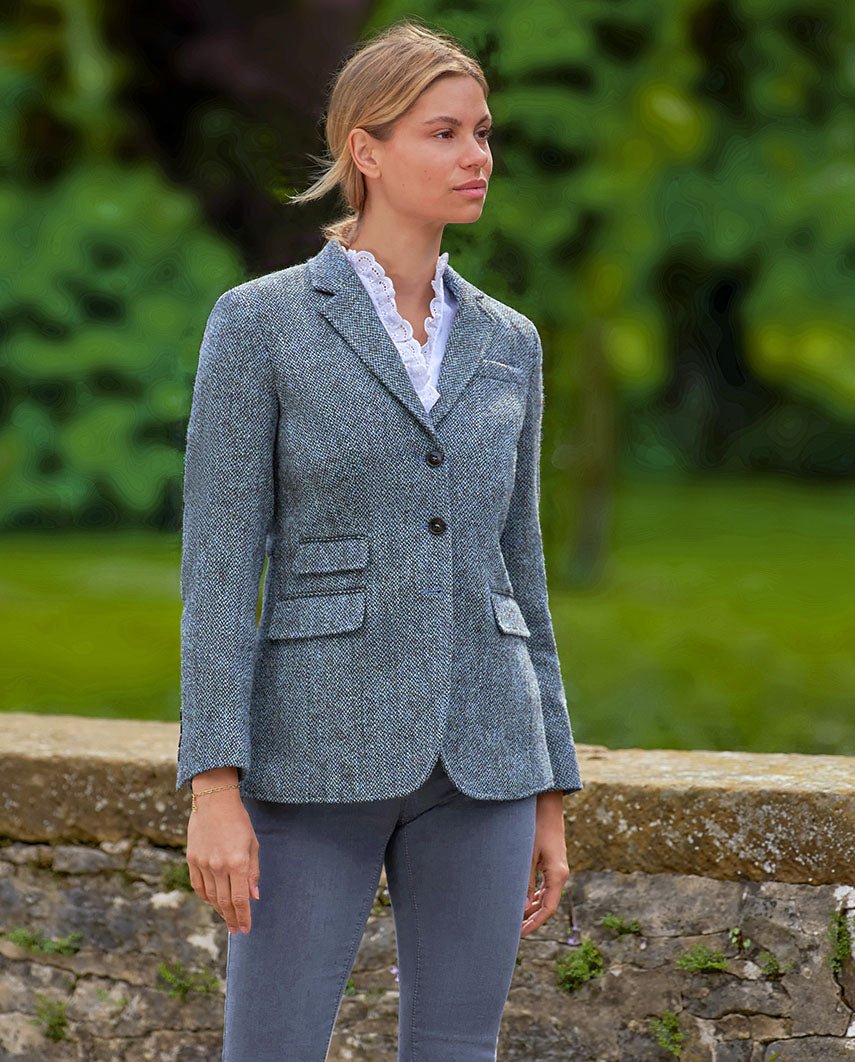 Harris Tweed Blazer ''Carola'' in Tweed of Water - Wellington of Bilmore