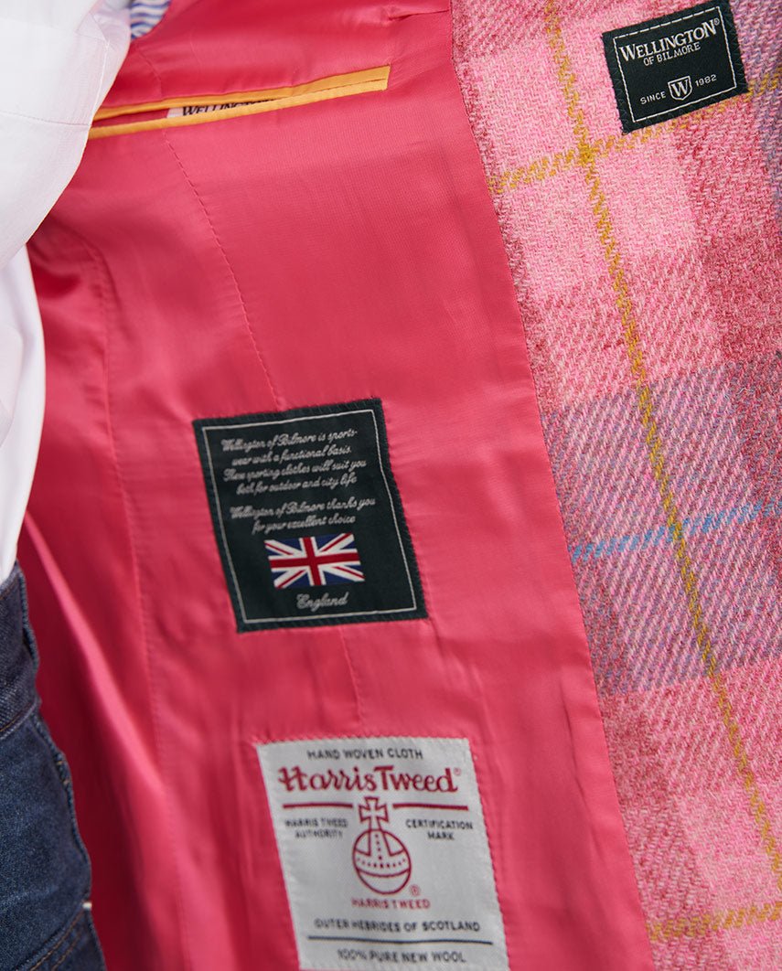 Harris Tweed Blazer ''Ladiesclub'' in Rose Punk Check - Wellington of Bilmore
