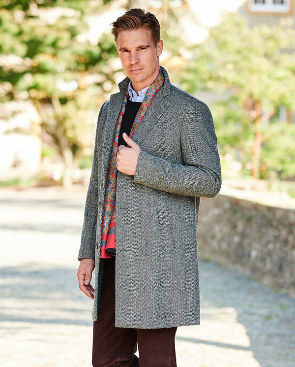 Harris Tweed Blazermantel "Barney" für Herren in black Herringbone