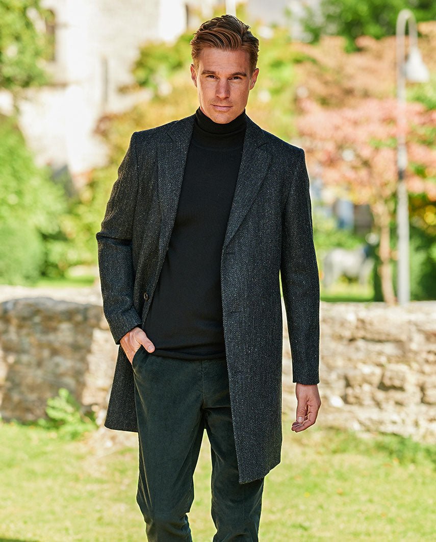 Harris Tweed Blazermantel “Barney” für Herren in charcoal - Wellington of Bilmore