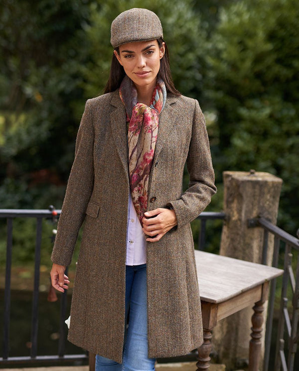 Harris Tweed women's coat "Emilia" in evergreen