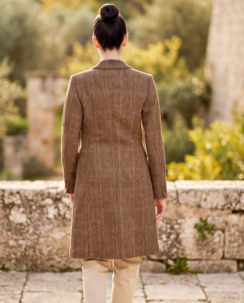 Harris Tweed Damenmantel '' Emilia'' in Herringbone Check - Wellington of Bilmore