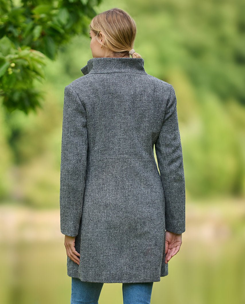 Harris Tweed Damenmantel ''Sofia'' in anthra melange - Wellington of Bilmore