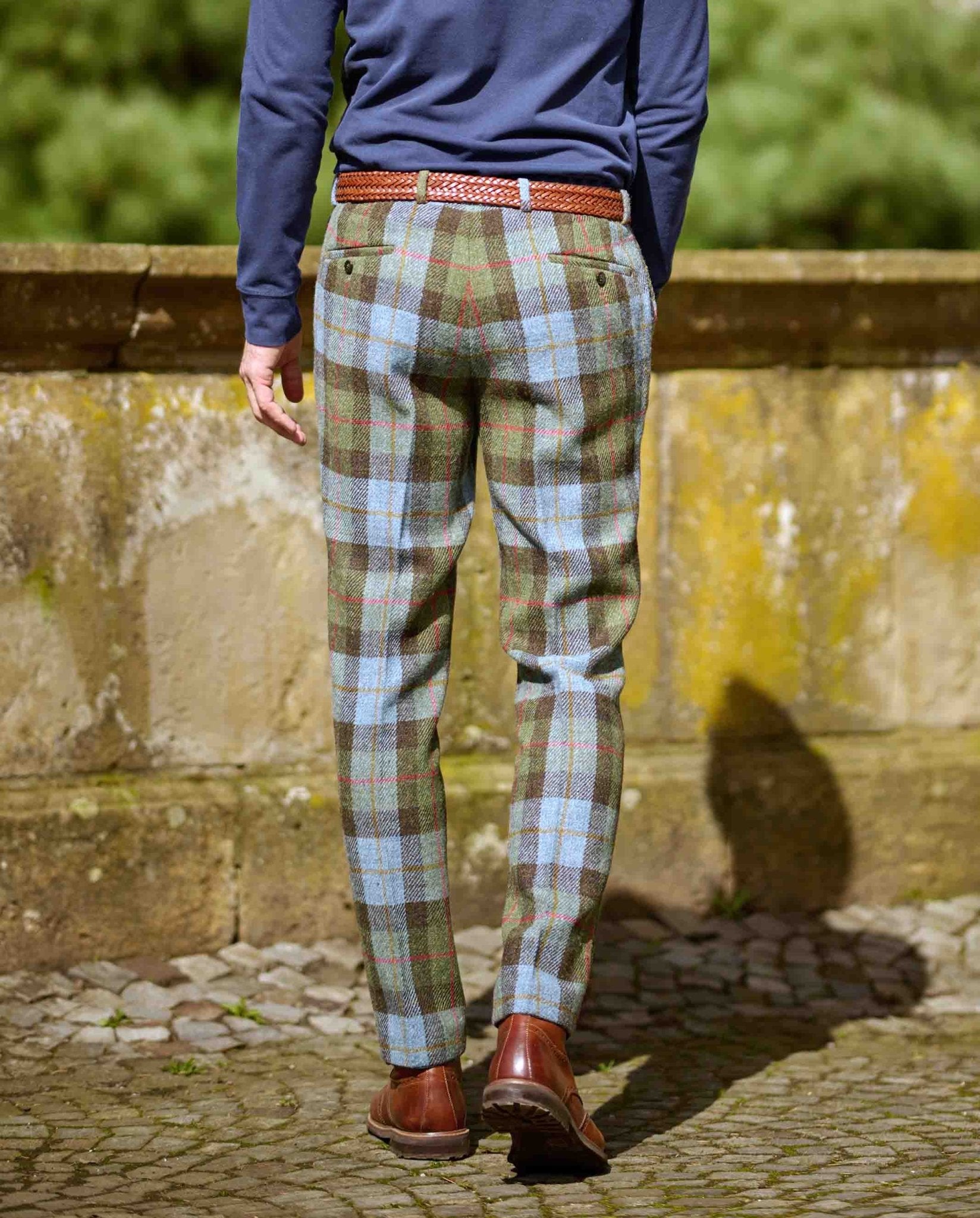 Harris Tweed Hose ''Mr. Miller " im Highland Check - Wellington of Bilmore