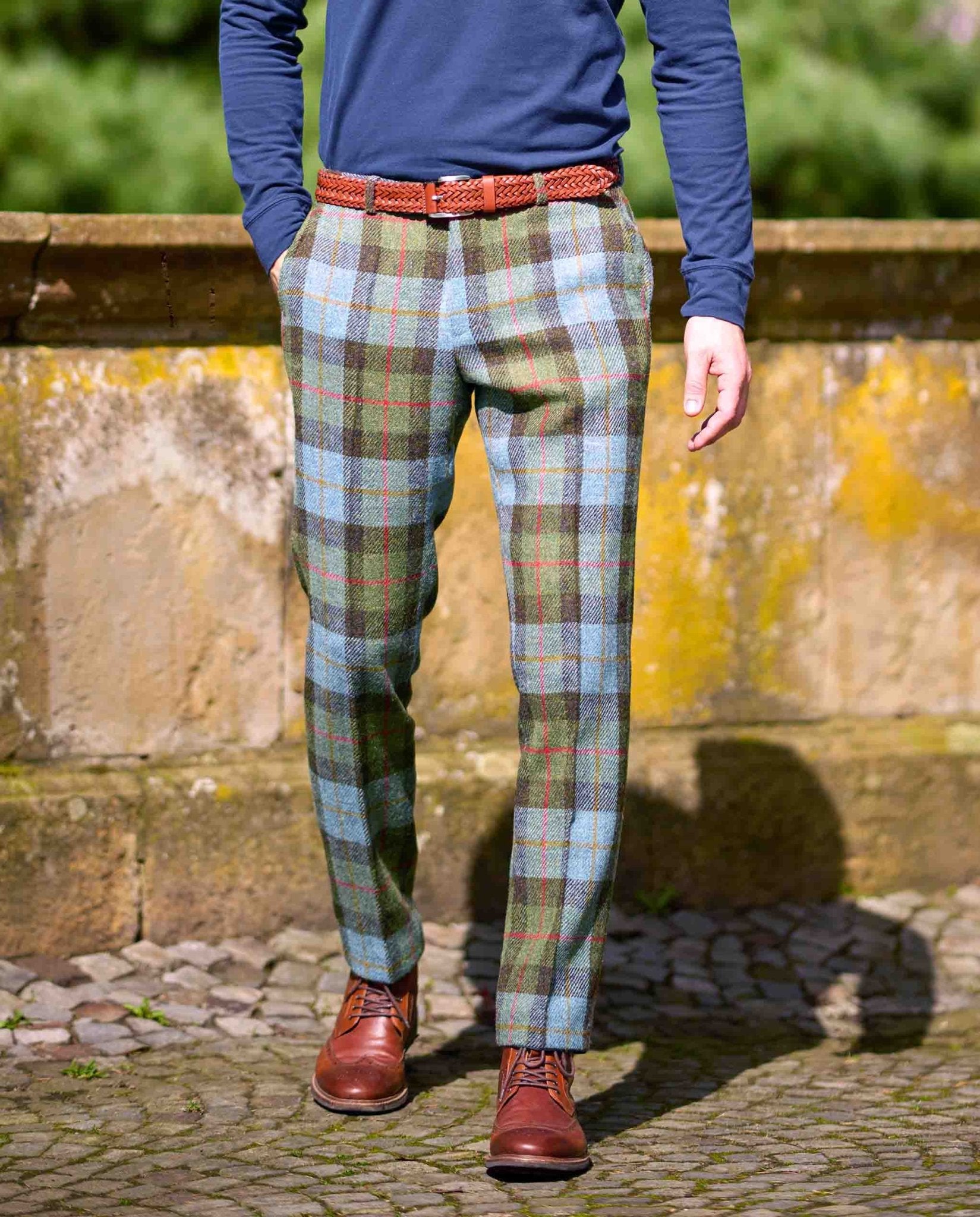 Harris Tweed Hose ''Mr. Miller " im Highland Check - Wellington of Bilmore