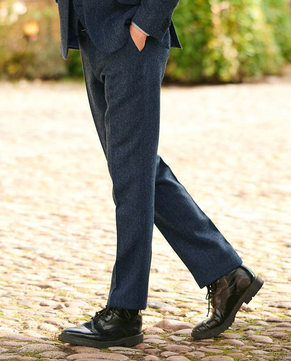 Harris Tweed trousers "Mr. Miller" in blue herringbone