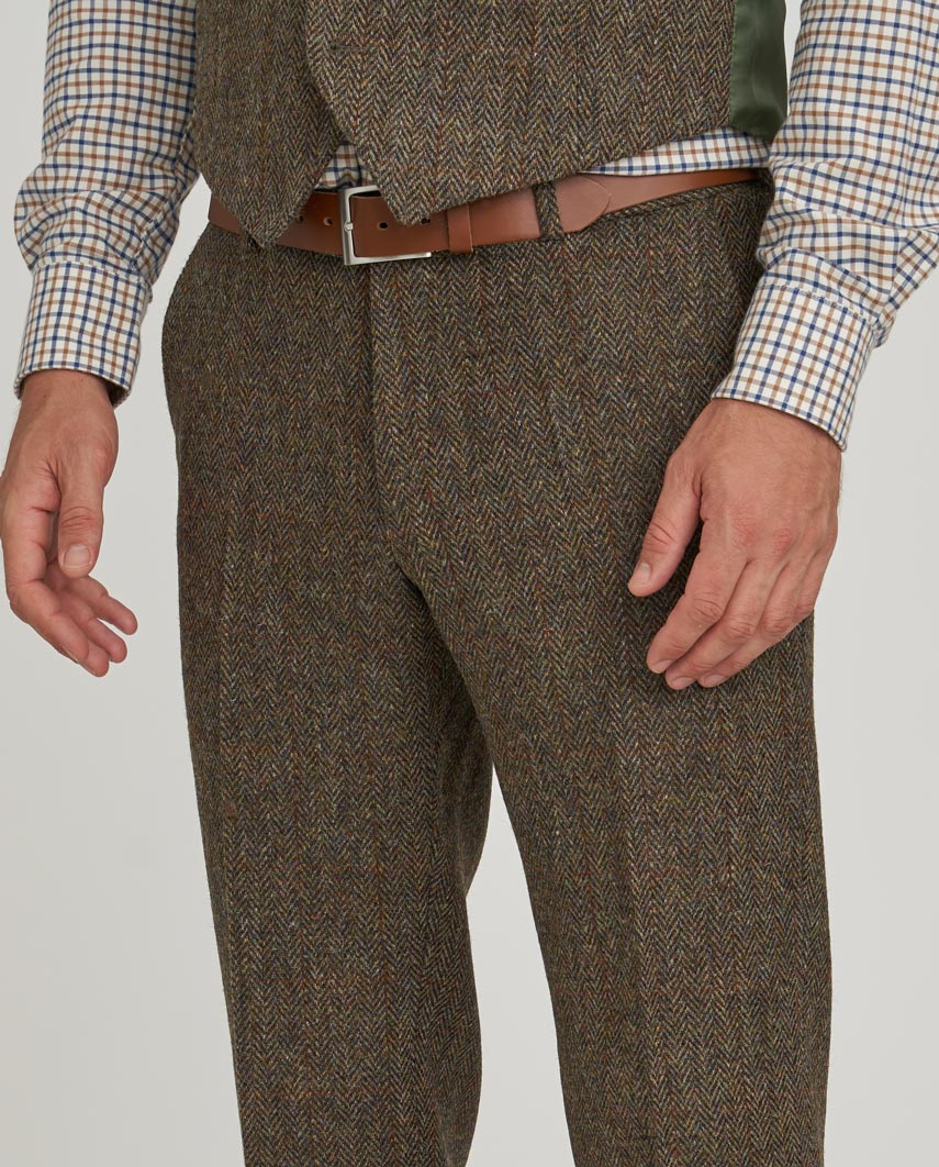 Harris Tweed Hose "Mr. Miller" in evergreen - Wellington of Bilmore