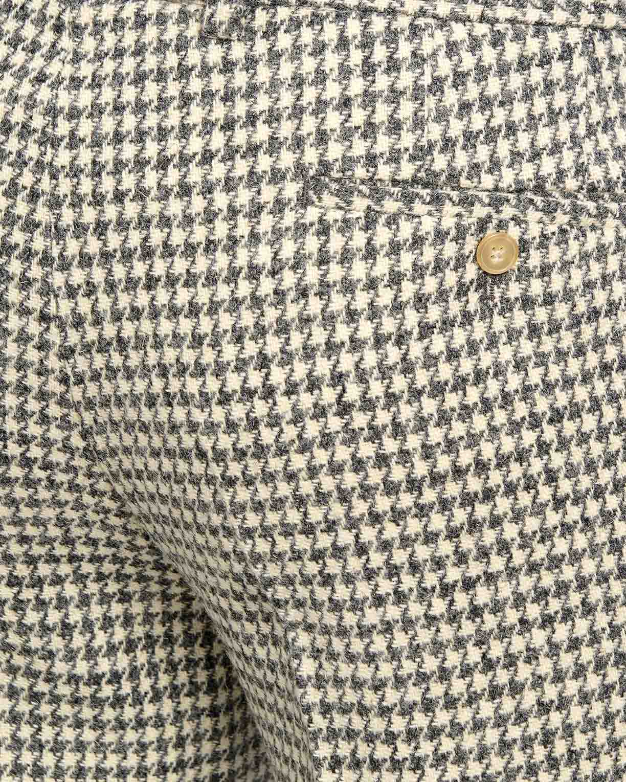 Harris Tweed Hose ''Mr. Miller " in grey - cream houndstooth - Wellington of Bilmore