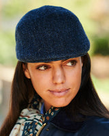 Harris Tweed Mütze "Henry Cap" in Blue Herringbone