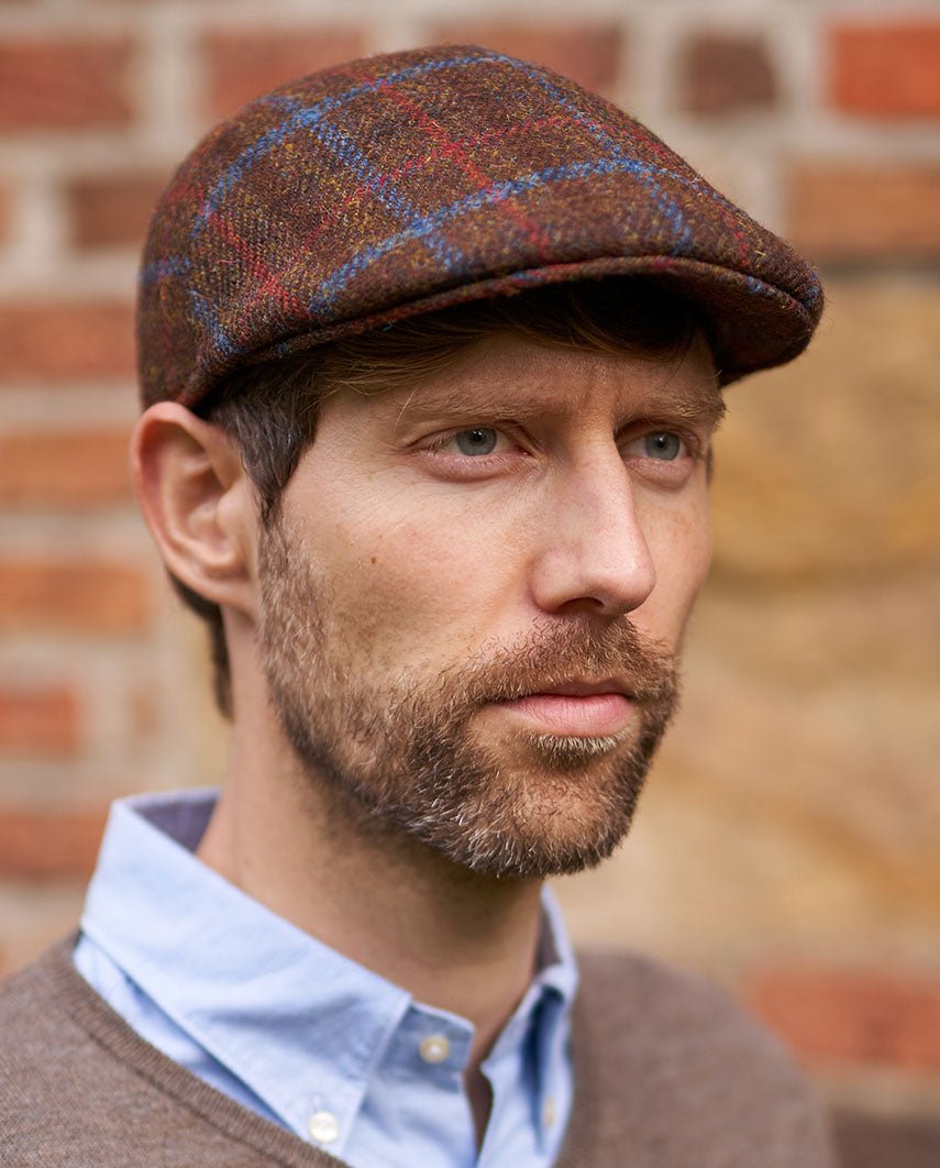 Harris Tweed Mütze "Henry Cap" in Lord's Overcheck - Wellington of Bilmore