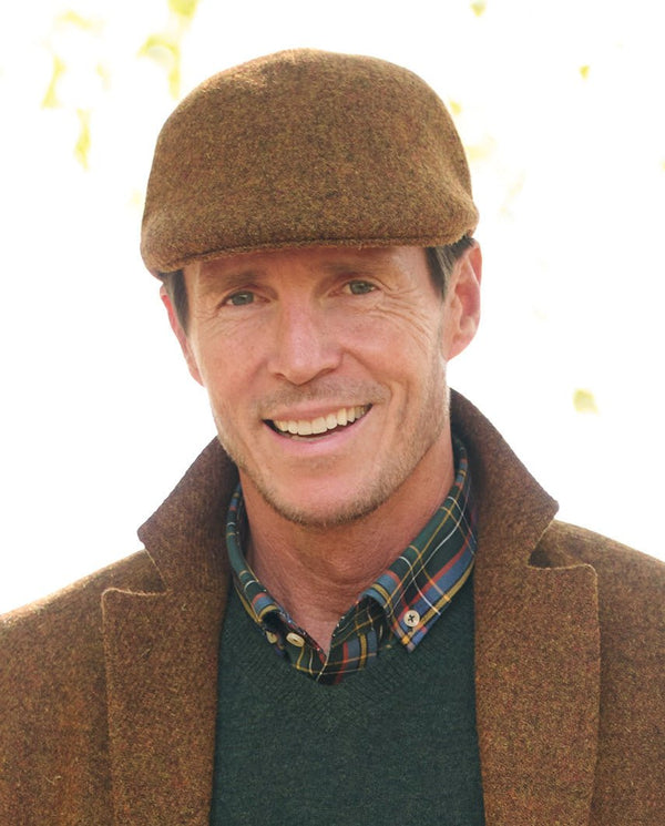 Harris Tweed Cap "Henry Cap" in multicolor rust