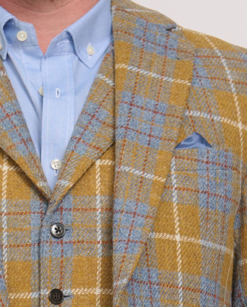 Harris Tweed Sakko "London" im amber check - Wellington of Bilmore