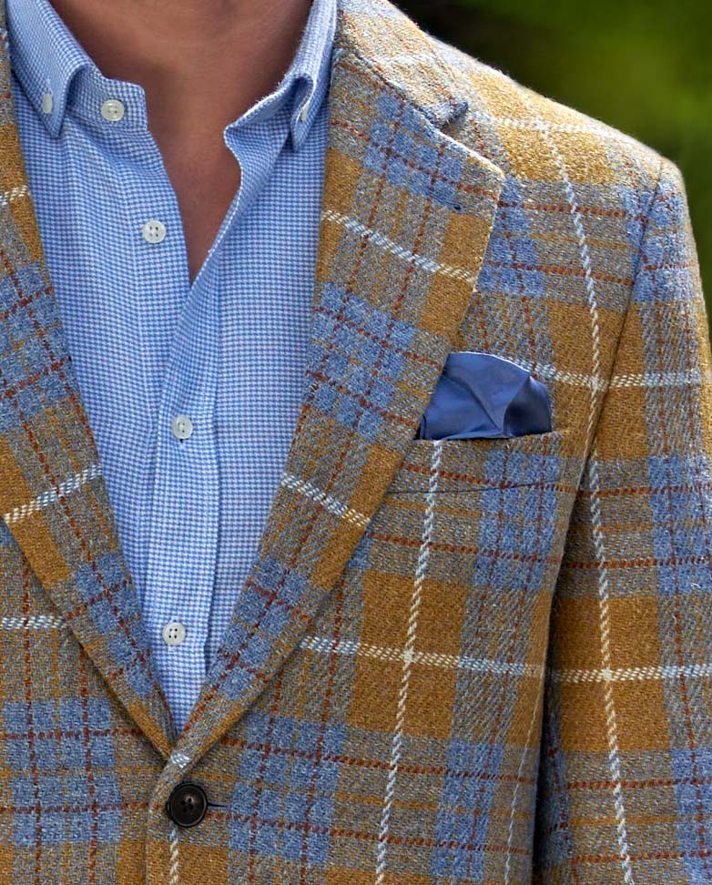 Harris Tweed Sakko ''London'' im amber check - Wellington of Bilmore