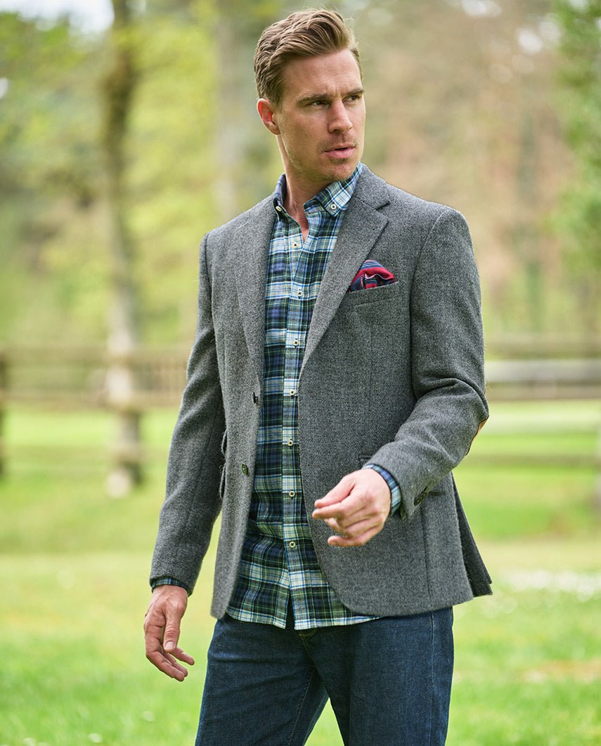 Harris Tweed Sakko "London" in anthra melange - Wellington of Bilmore