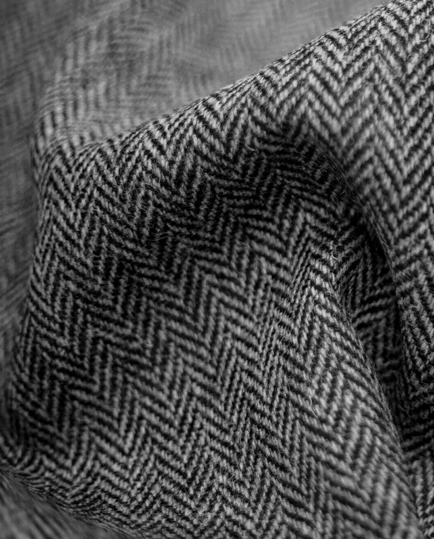 Harris Tweed Sakko "London" in black herringbone - Wellington of Bilmore