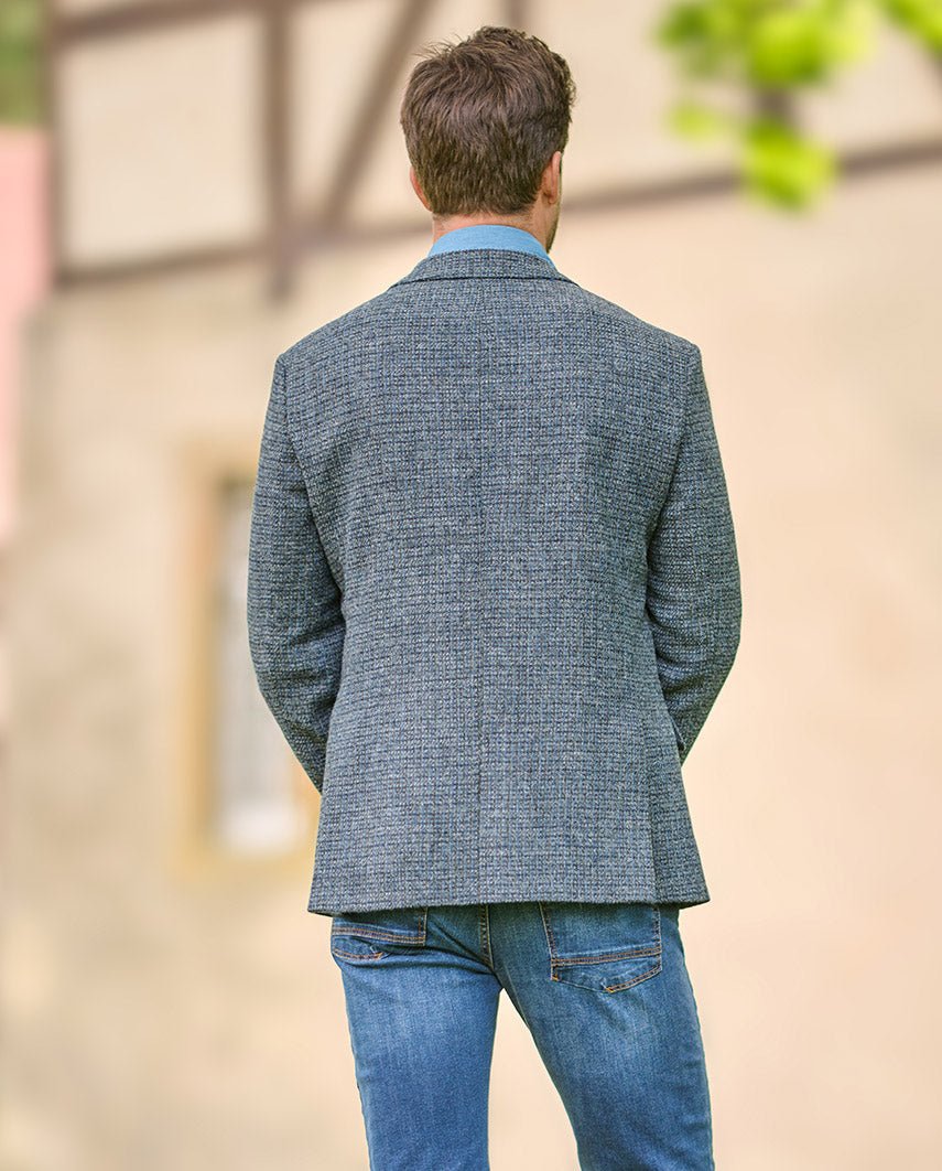 Harris Tweed Sakko ''London'' in blue houndstooth - Wellington of Bilmore