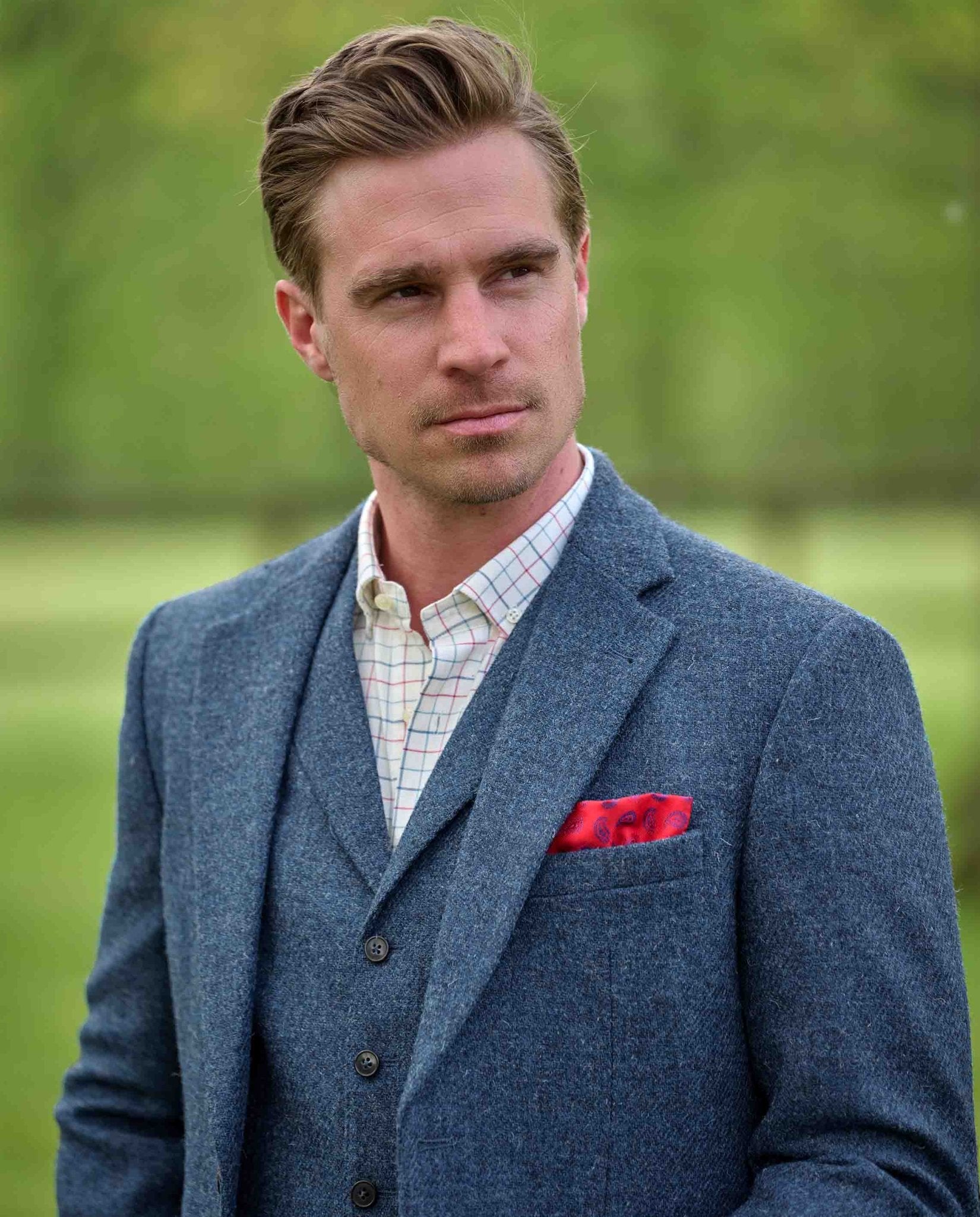 Harris Tweed Sakko ''London'' in blue shadow - Wellington of Bilmore