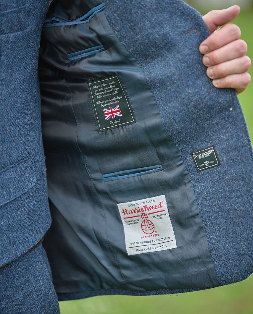 Harris Tweed Sakko ''London'' in blue shadow - Wellington of Bilmore