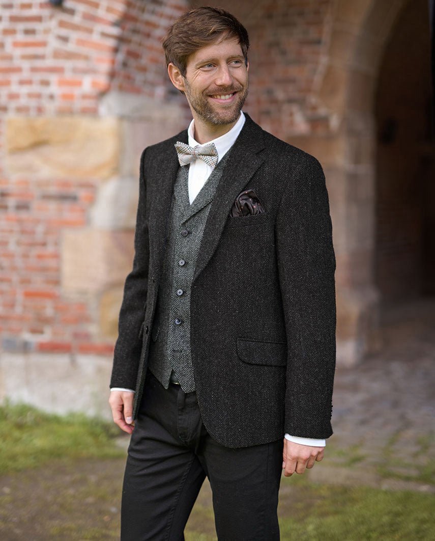 Harris Tweed Sakko "London" in charcoal - Wellington of Bilmore