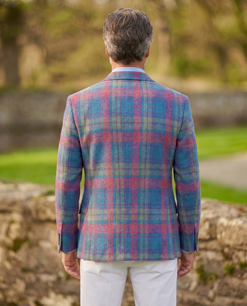 Harris Tweed Sakko ''London'' in cornflower check - Wellington of Bilmore