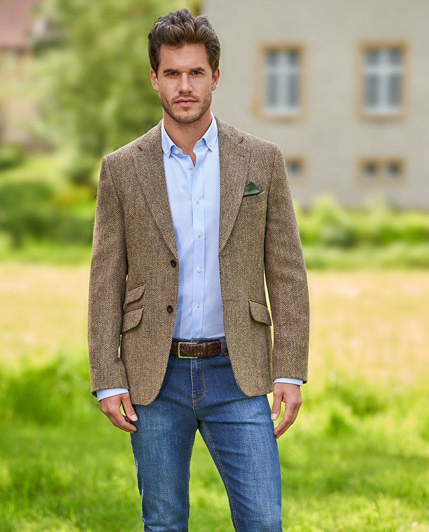 Harris Tweed Sakko ''London'' in country herringbone - Wellington of Bilmore