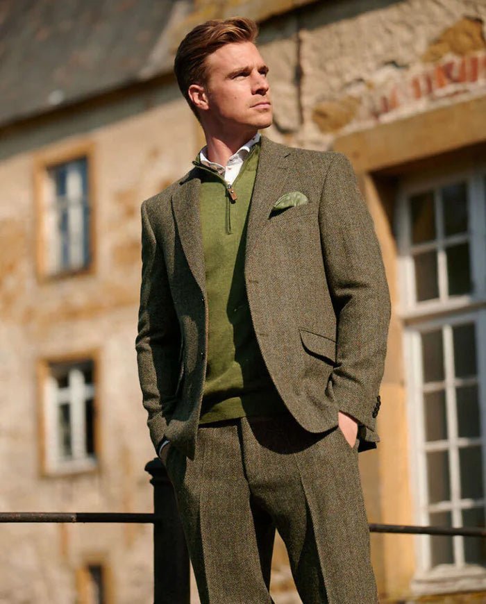 Harris Tweed Sakko ''London'' in evergreen - Wellington of Bilmore