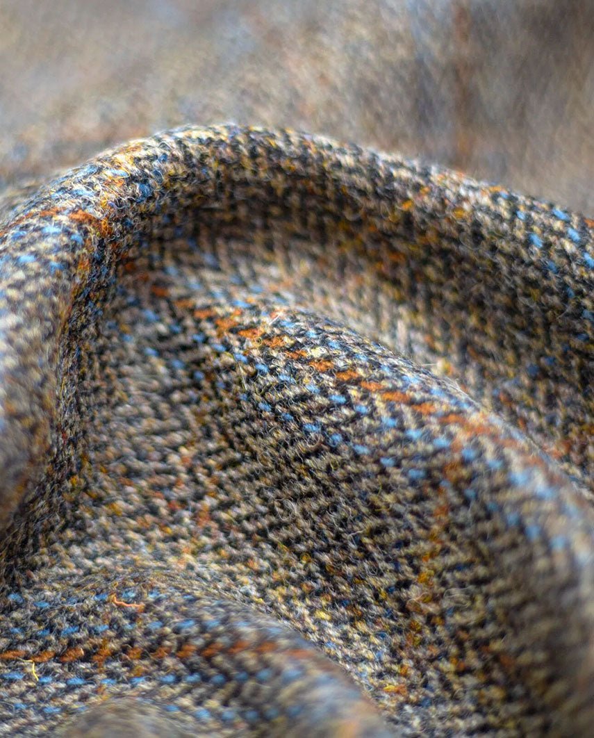 Harris Tweed Sakko ''London'' in green - blue herringbone - Wellington of Bilmore