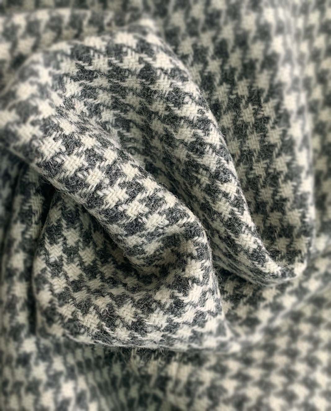 Harris Tweed Sakko ''London'' in grey - cream houndstooth - Wellington of Bilmore