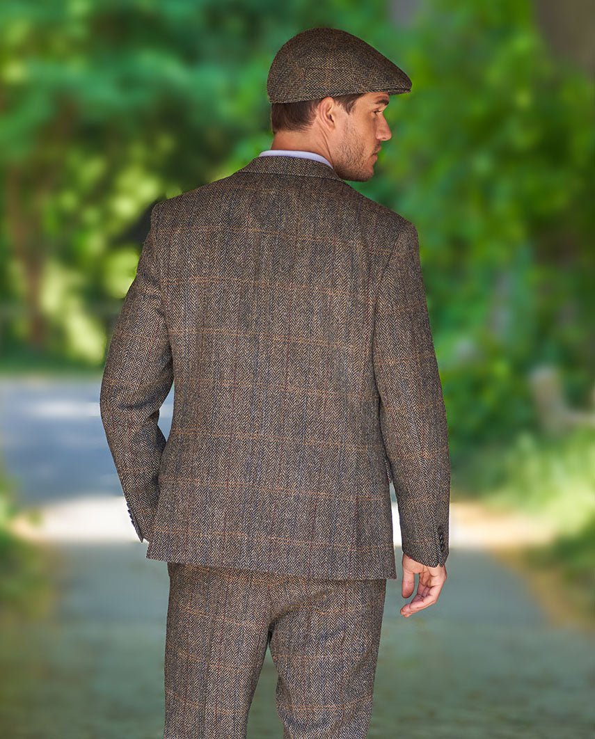 Harris Tweed Sakko ''London'' in highland green herringbone - Wellington of Bilmore