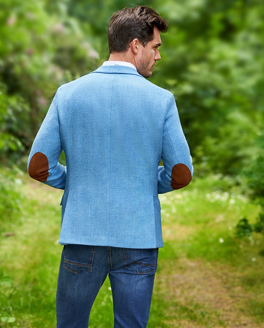 Harris Tweed Sakko ''London'' in light blue twill - Wellington of Bilmore