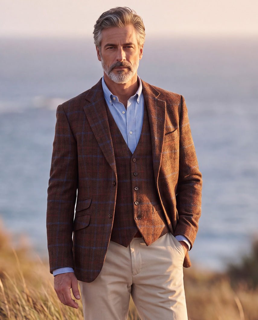 Harris Tweed Sakko "London" in Lord's Overcheck - Wellington of Bilmore