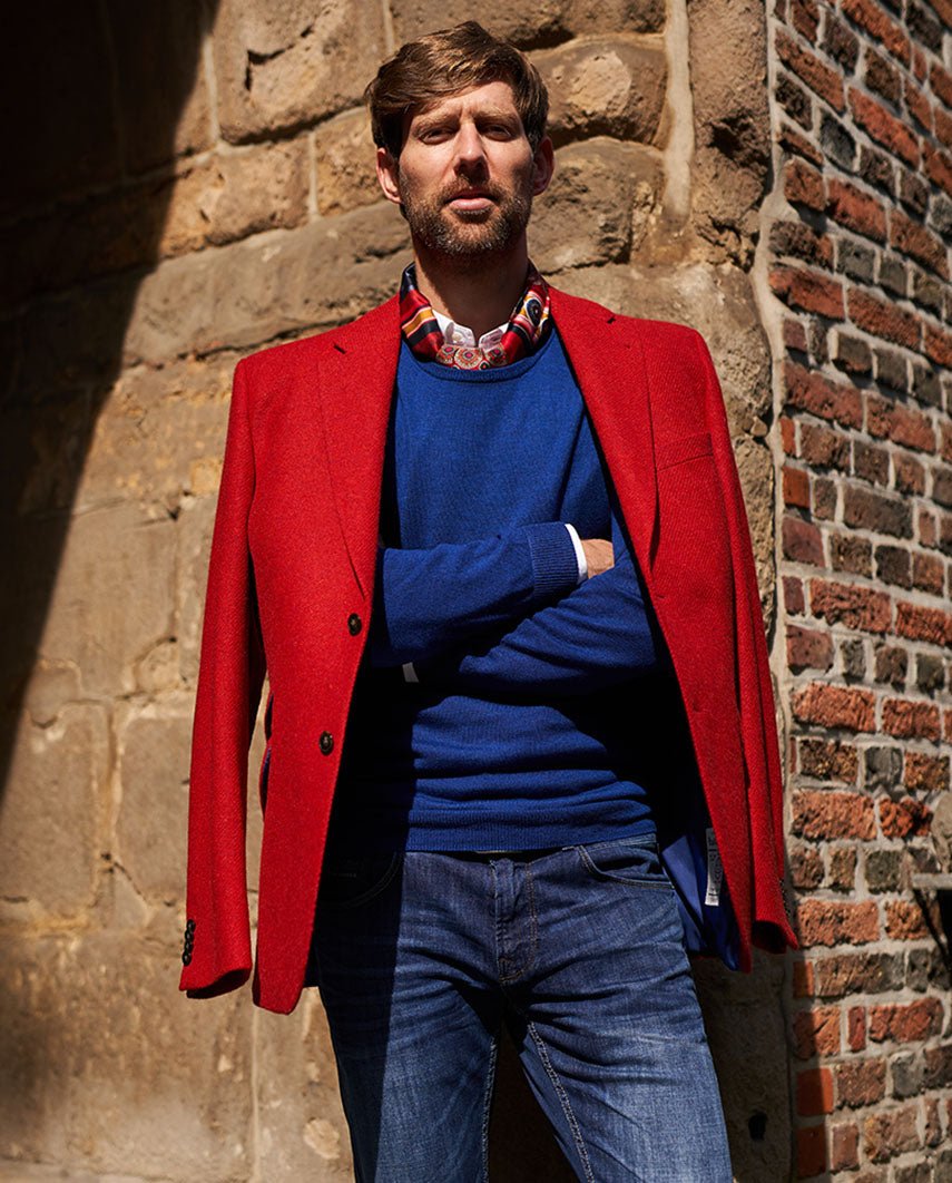 Harris Tweed Sakko "London" in red Twill - Wellington of Bilmore