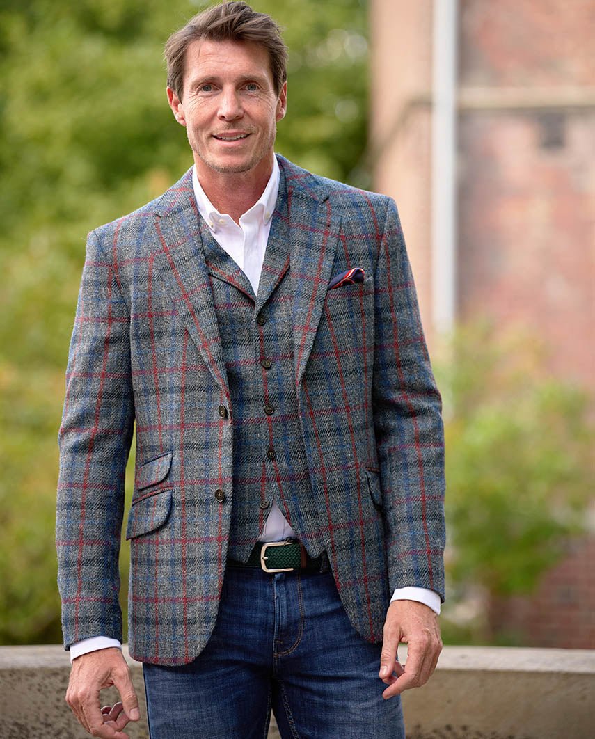 Harris Tweed Sakko "London" in royal check - Wellington of Bilmore