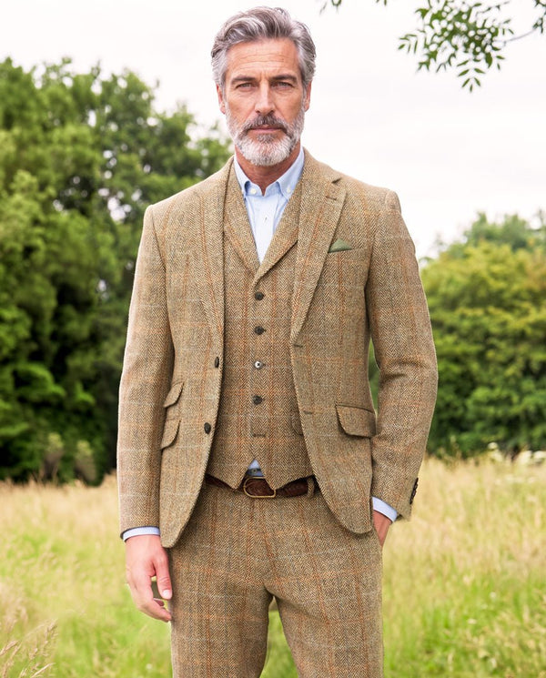 Harris Tweed Sakko "London" in sand herringbone