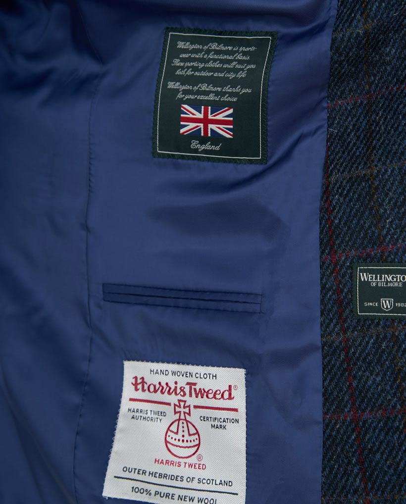 Harris Tweed Sakko ''London'' in scottish blue - Wellington of Bilmore