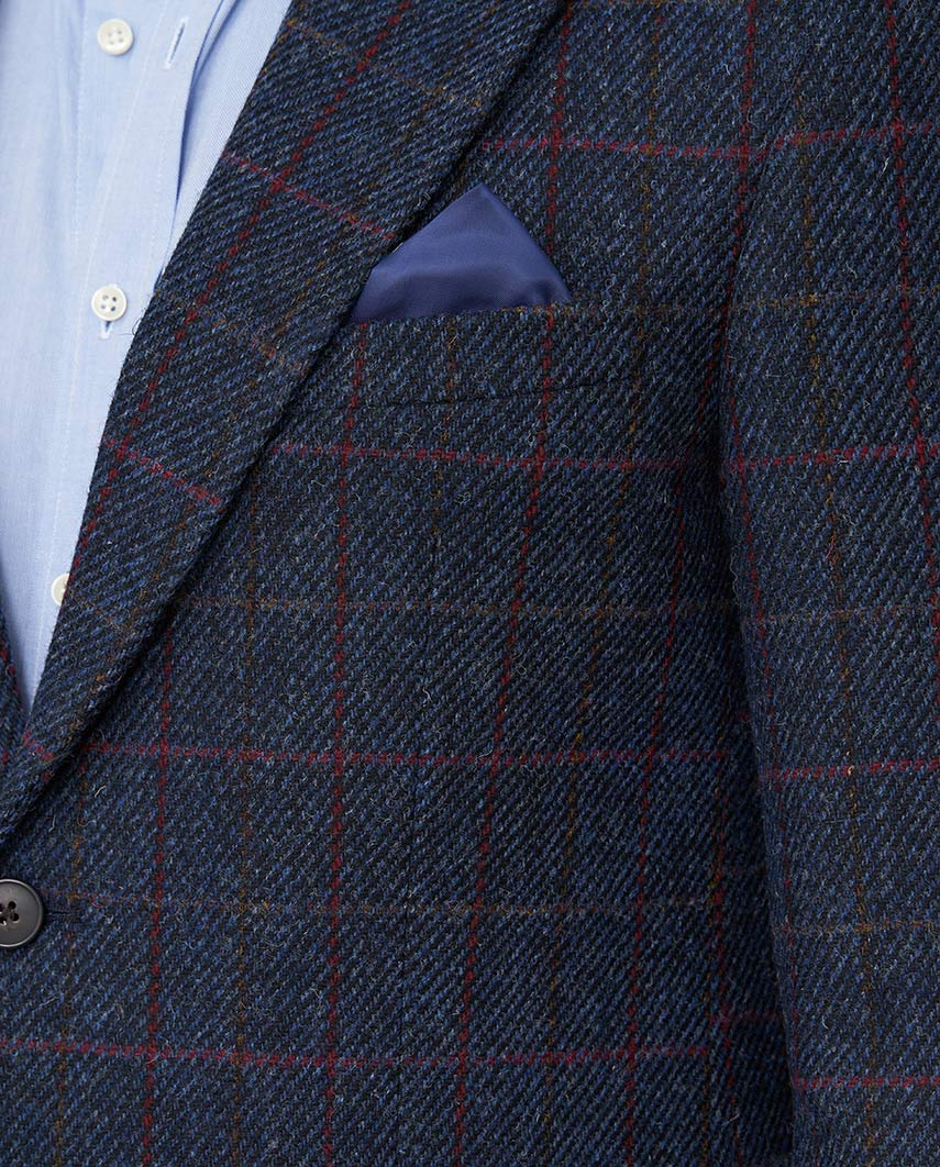 Harris Tweed Sakko "London" in scottish blue - Wellington of Bilmore