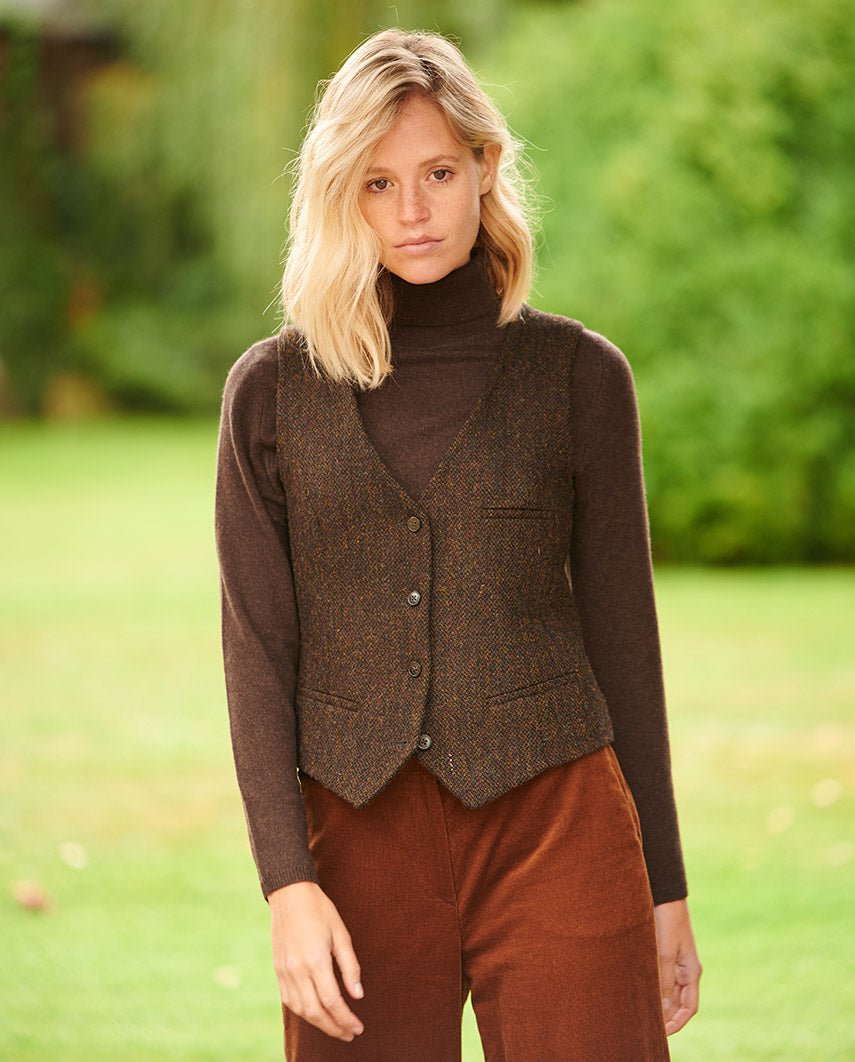 Harris Tweed Weste "Lea" in multicolor - Wellington of Bilmore