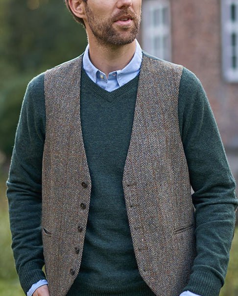 Harris Tweed Weste ''Tailor'' in evergreen - Wellington of Bilmore