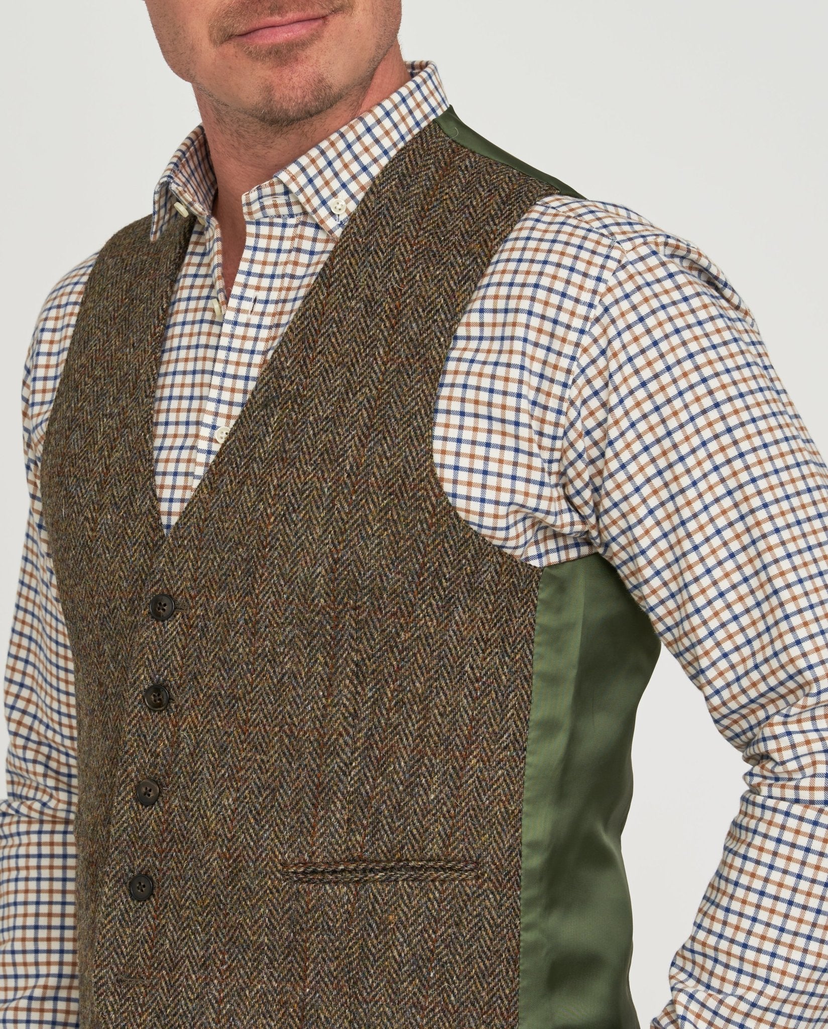 Harris Tweed Weste ''Tailor'' in evergreen - Wellington of Bilmore