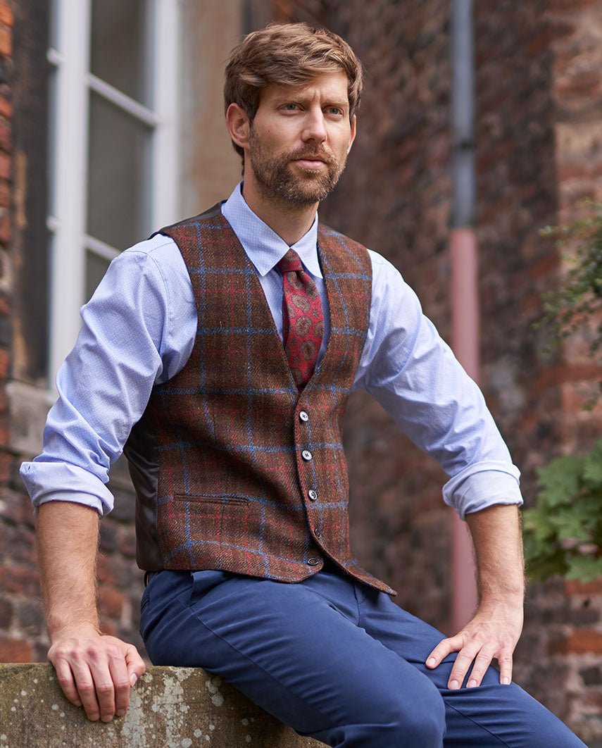Harris Tweed Weste ''Tailor'' in Lord's Overcheck - Wellington of Bilmore