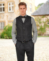 Harris Tweed Weste "Wales" in charcoal
