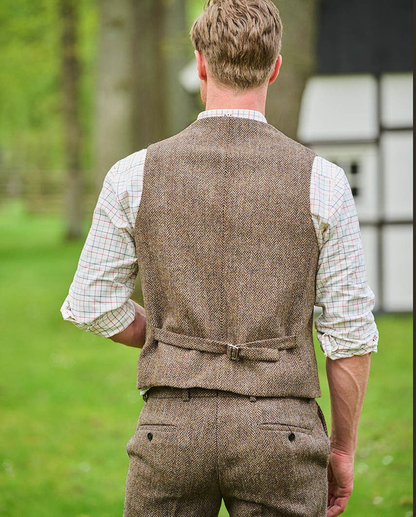Harris Tweed Weste ''Wales'' in country herringbone - Wellington of Bilmore