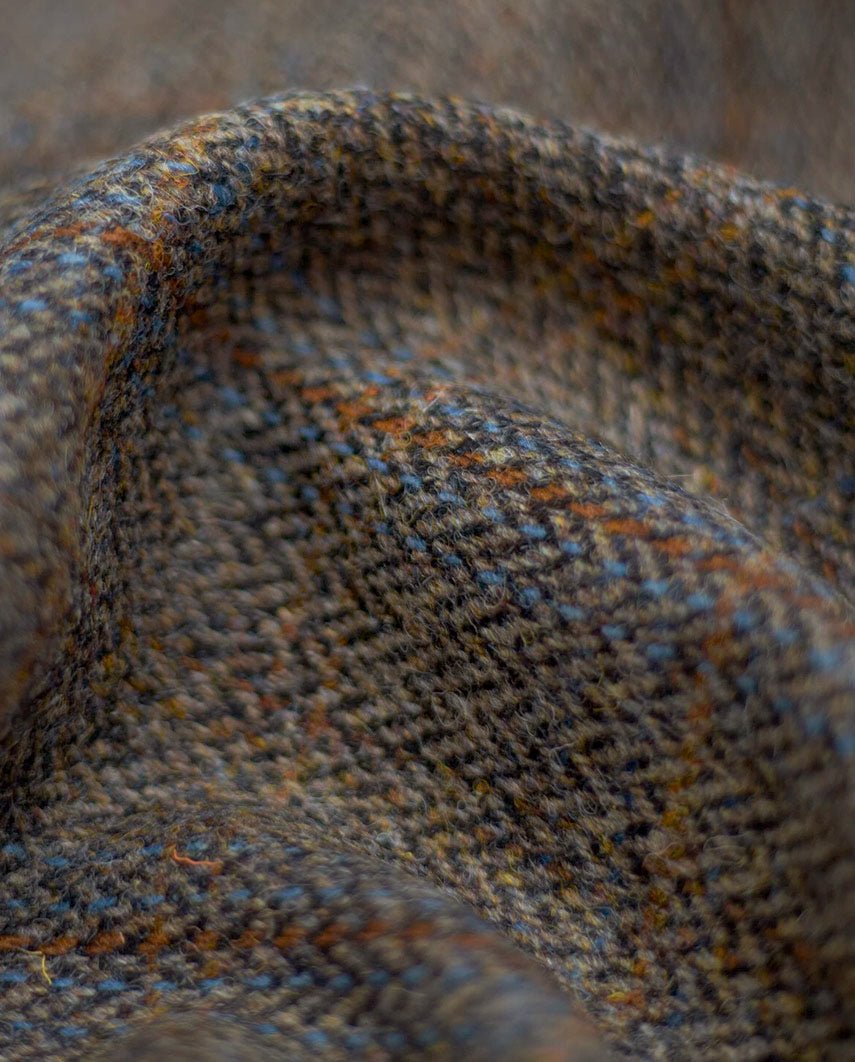 Harris Tweed Weste "Wales" in green blue Herringbone - Wellington of Bilmore