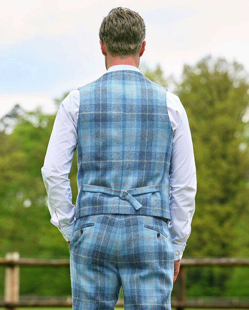 Harris Tweed Weste ''Wales'' in jeans herringbone - Wellington of Bilmore