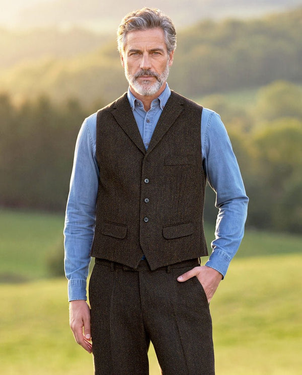Harris Tweed Weste "Wales" in multicolor Tweed